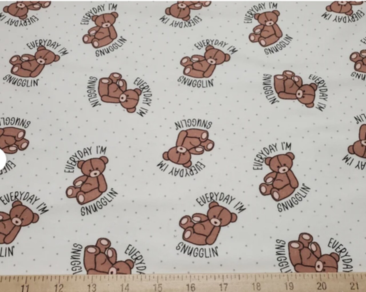 Everyday I'm Snugglin' Brushed Cotton Flannel Fabric by the Yard